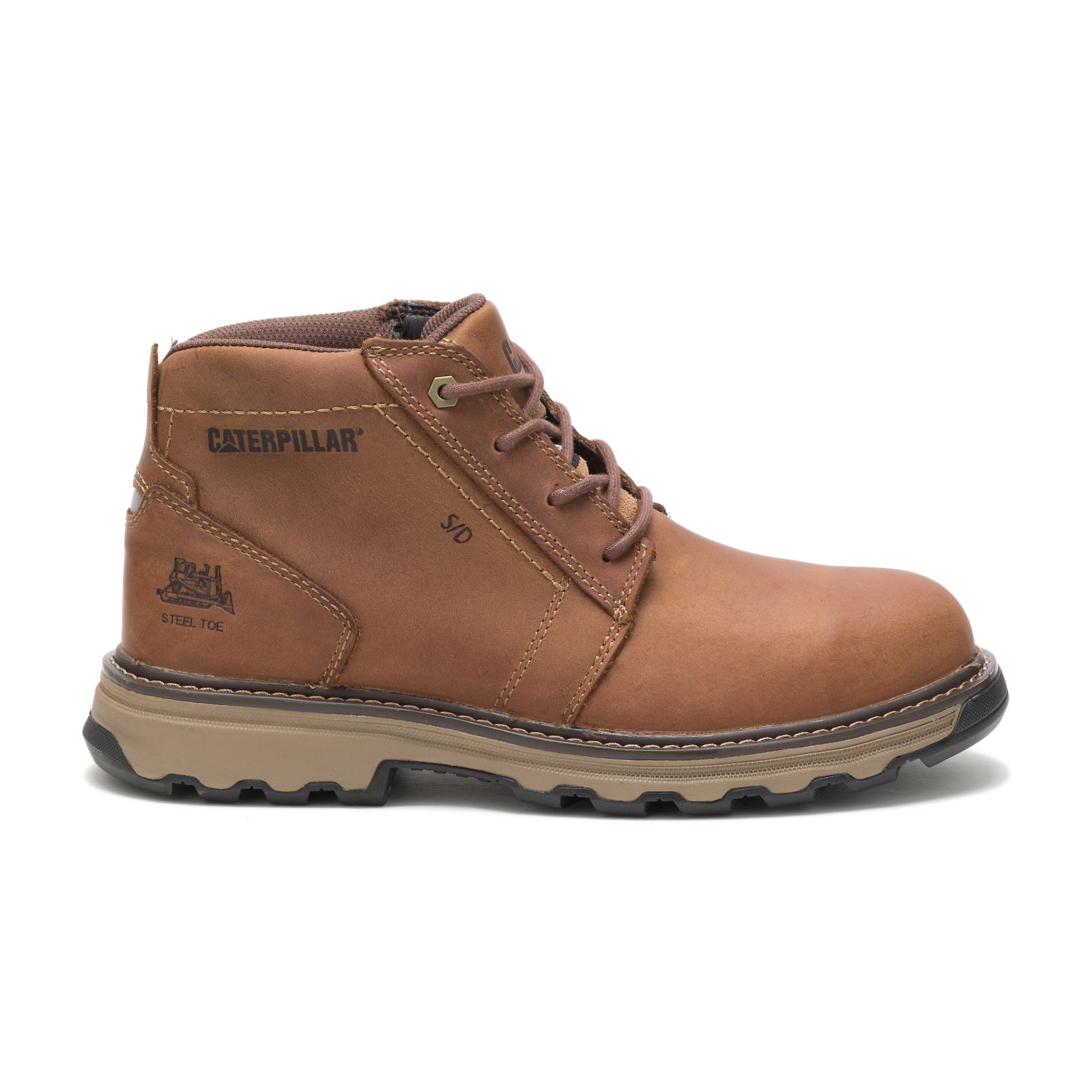 Caterpillar Parker Steel Toe - Mens Work Boots - Dark Beige - NZ (561CRPOTF)